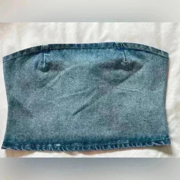 EB Denim Lace Up Corset Top Medium Wash Women's Size Medium - Picture 3 of 9